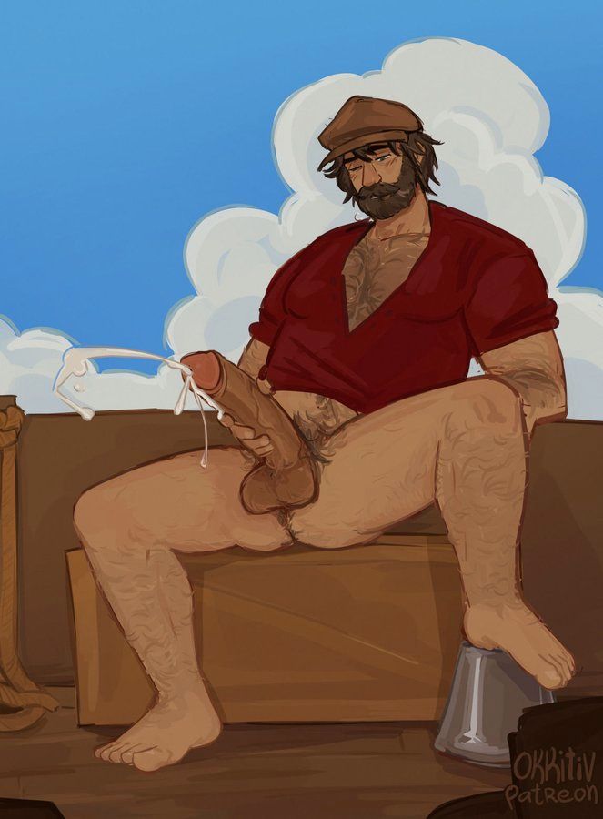 willy_(stardew_valley), stardew_valley, okkitiv, 1boy, balls