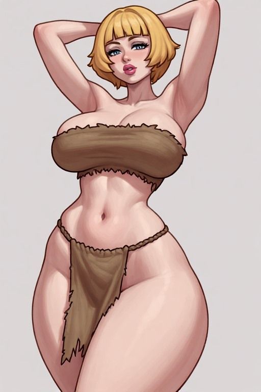 original_character, original, tarzan, arms_up, blonde_hair