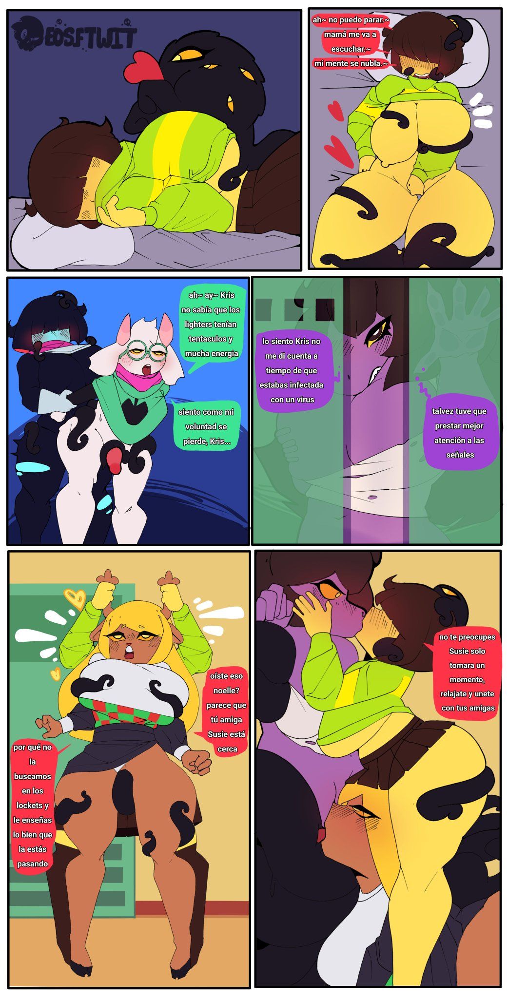 kris_(deltarune), kris_female_(deltarune), noelle_holiday, ralsei, ralsei_with_white_fur