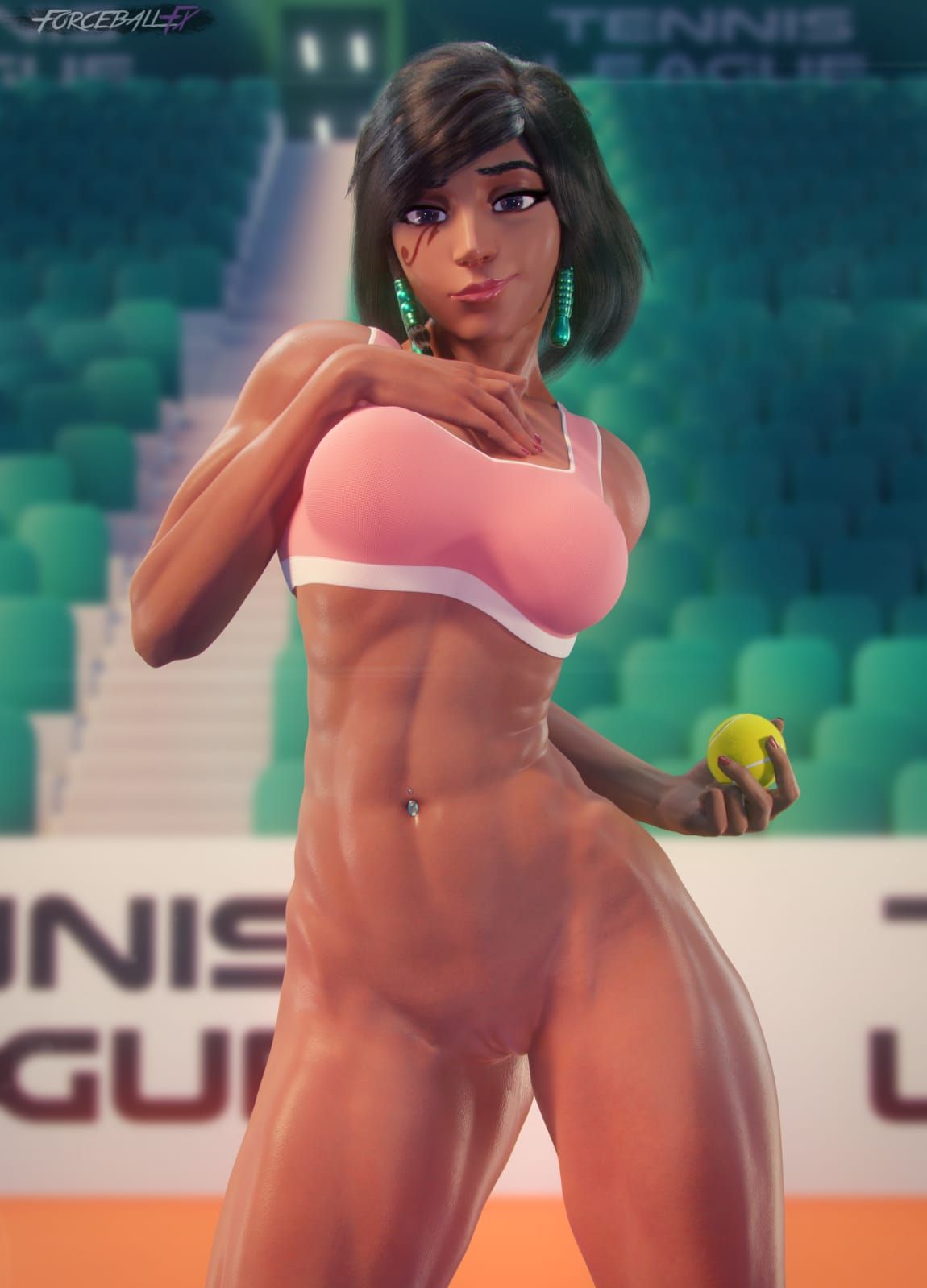 pharah, overwatch, forceballfx, 1girls, abs