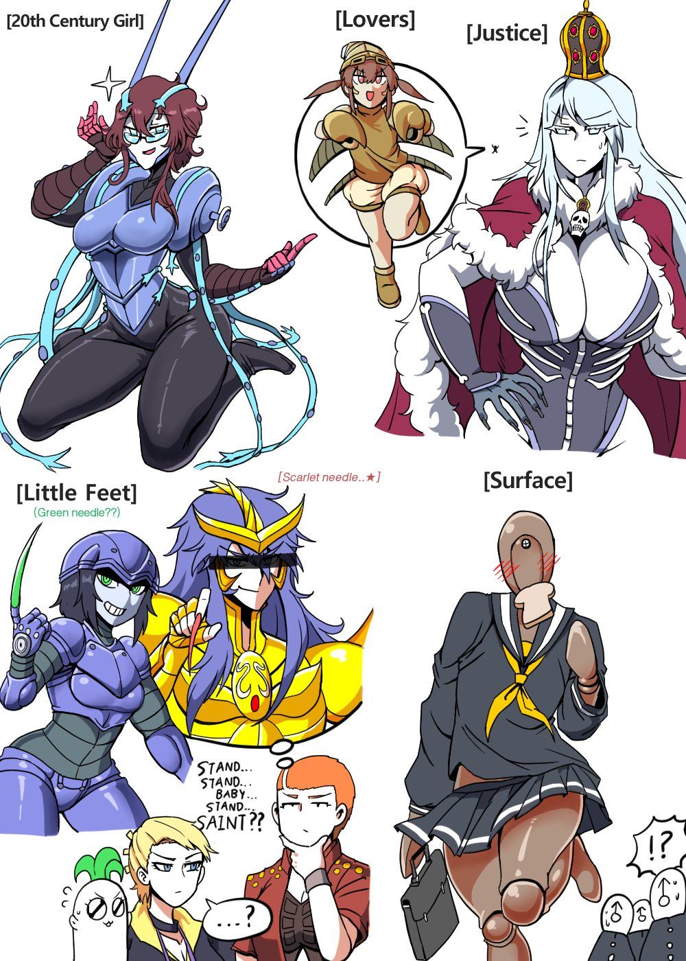 20th_century_boys_(stand), formaggio, justice_(jjba), little_feet, lovers_(jjba)
