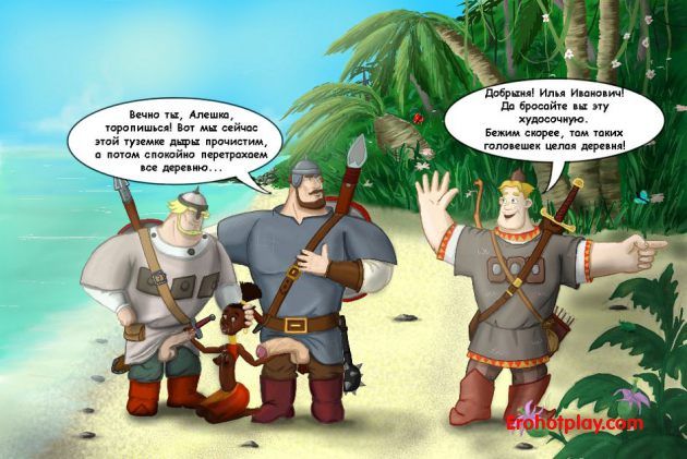 alyosha_popovich, dobrynya_nikitich, ilya_muromets, melnitsa, three_russian_bogaturs