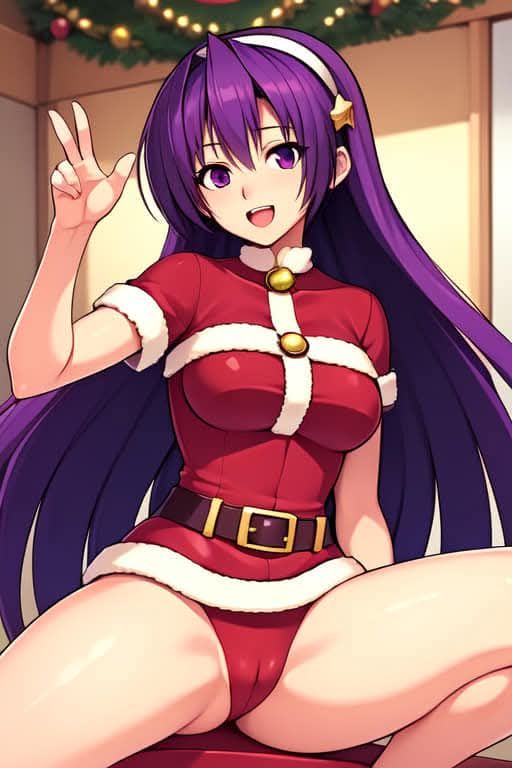 athena_asamiya, christmas, king_of_fighters, 1girls, big_breasts