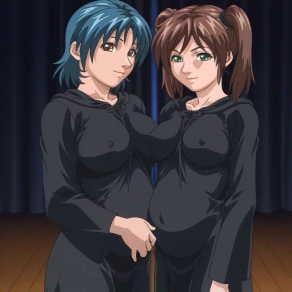 amatsuki_jun, kurimoto_maki, bible_black, 2girls, after_sex