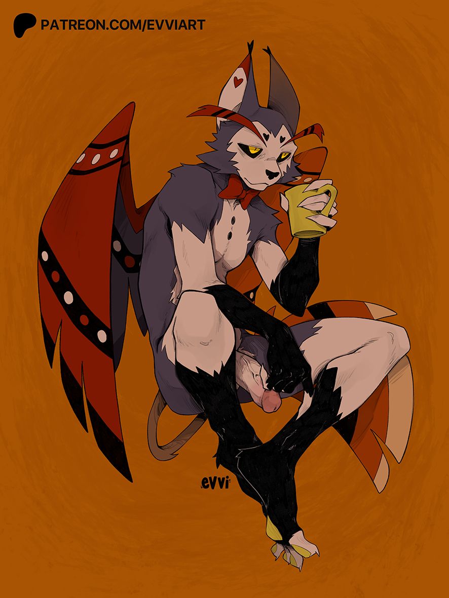 husk_(hazbin_hotel), hazbin_hotel, hellaverse, still_evvi_(evviart), 1boy