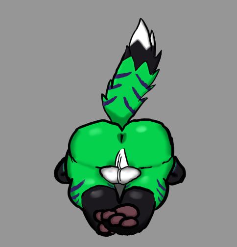 anthro, ass_up, balls, big_butt, black_paws