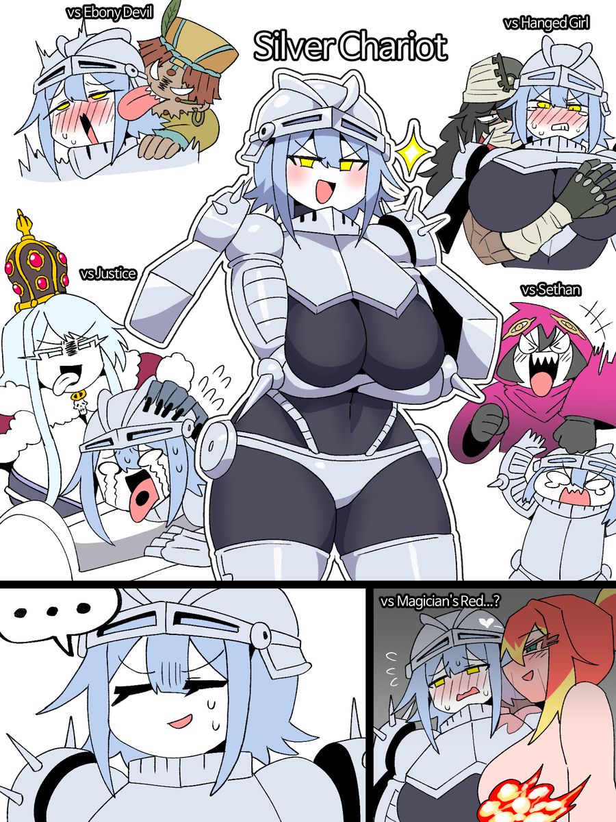 hanged_man_(jjba), justice_(jjba), magician's_red, silver_chariot, jojo's_bizarre_adventure