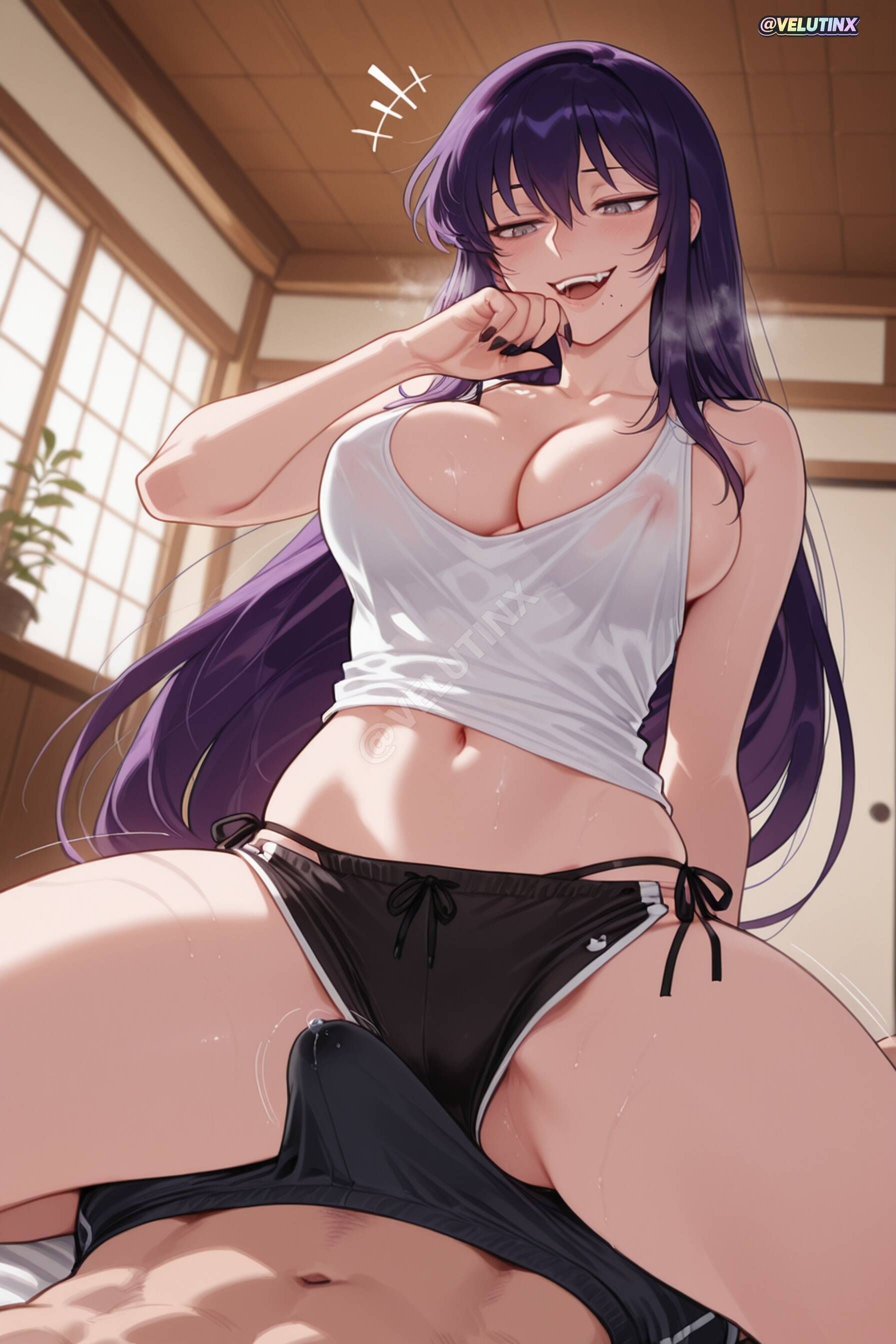 osakabe_itoko, school_rumble, velutinx, 1girls, :d
