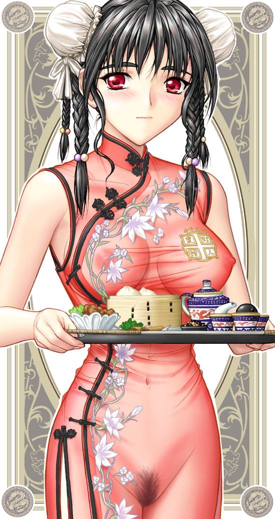 yumenosuke, bamboo_steamer, braid, breasts, bun_cover