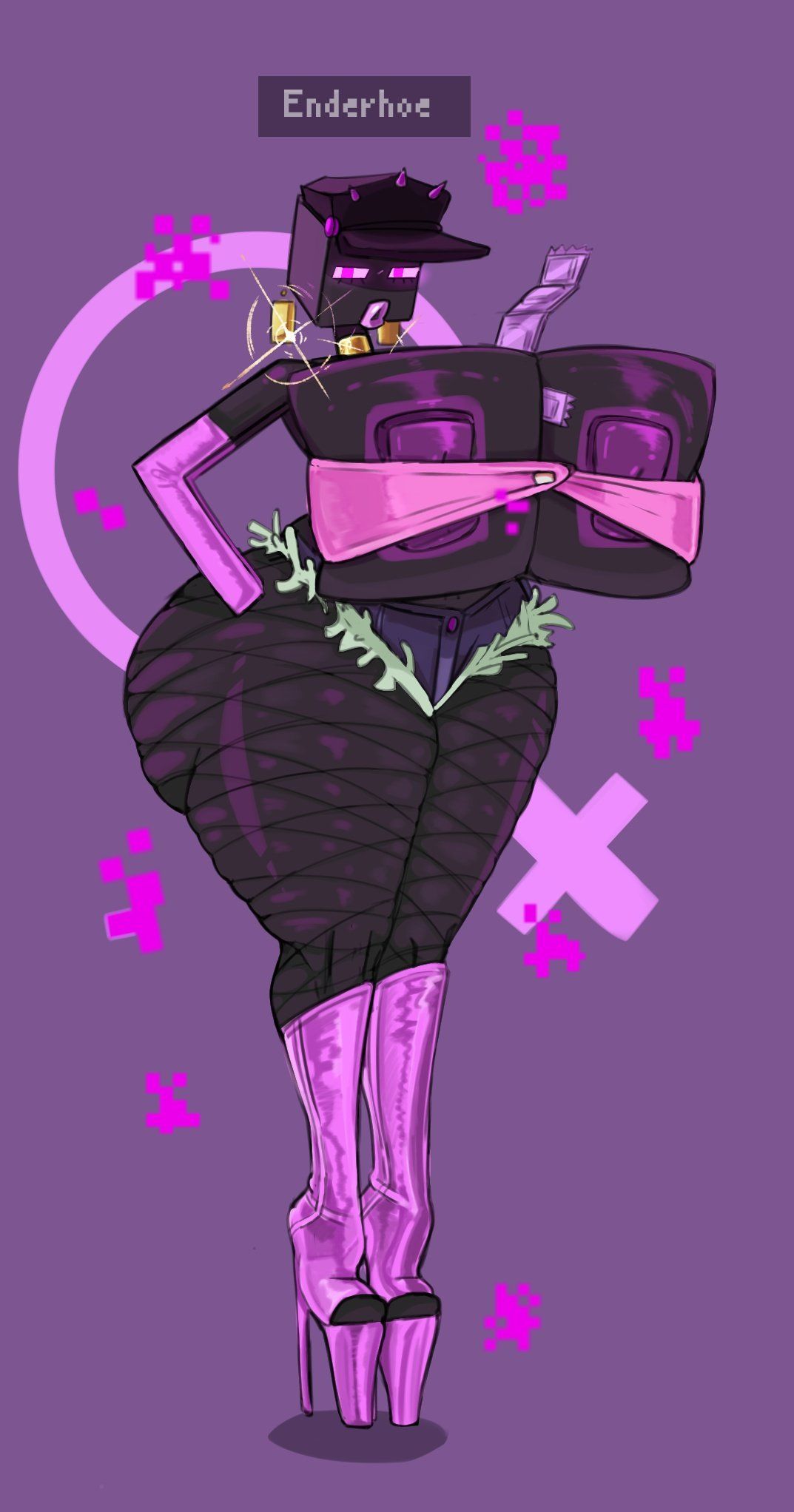 enderman, enderwoman, minecraft, nosoyblobis, 1girls