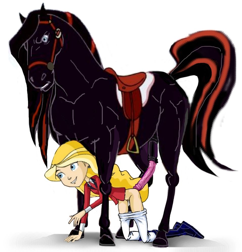 sarah_whitney, scarlet_(horseland), horseland, 1girls, bent_over