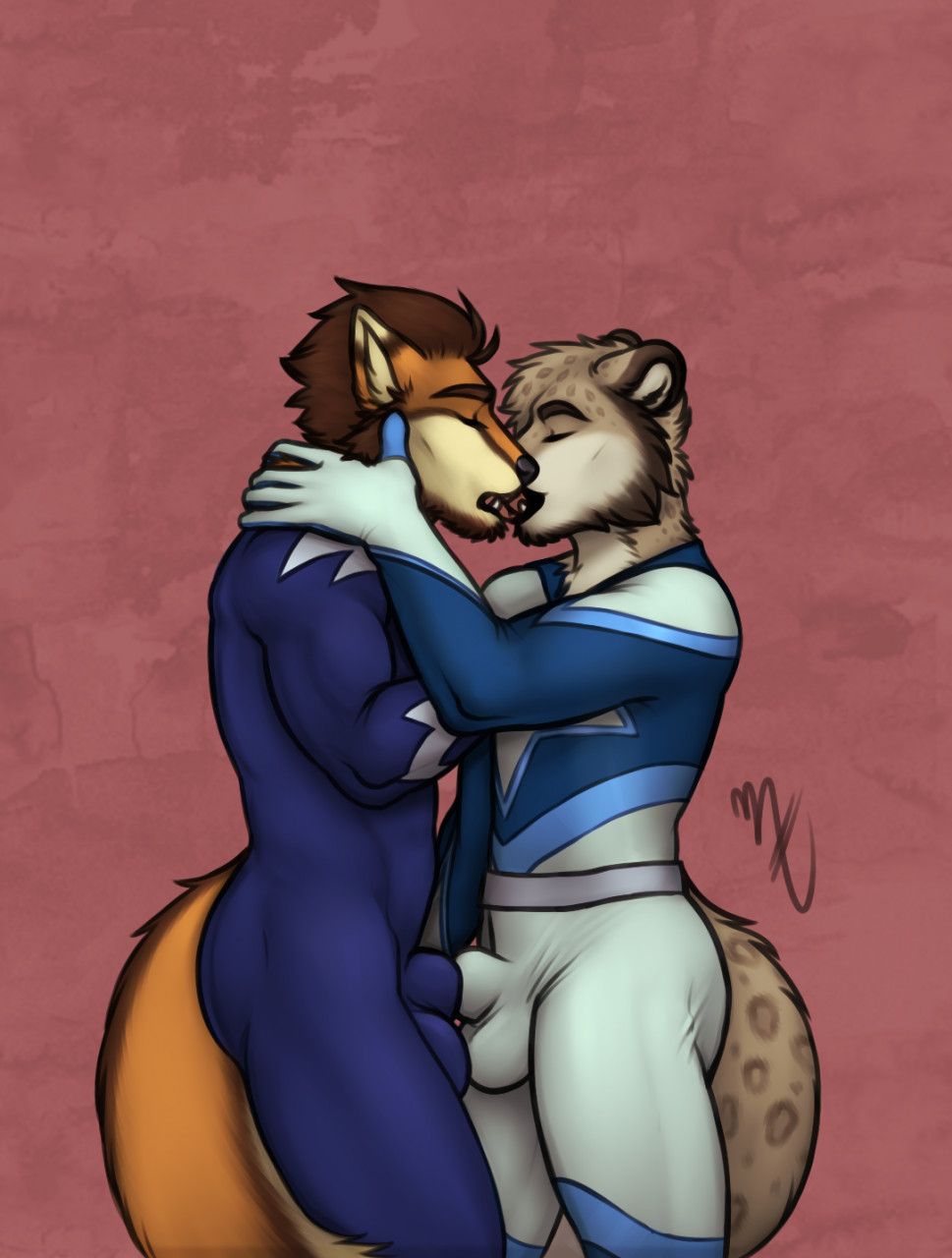 starknight, anthro, beard, bulge, canid