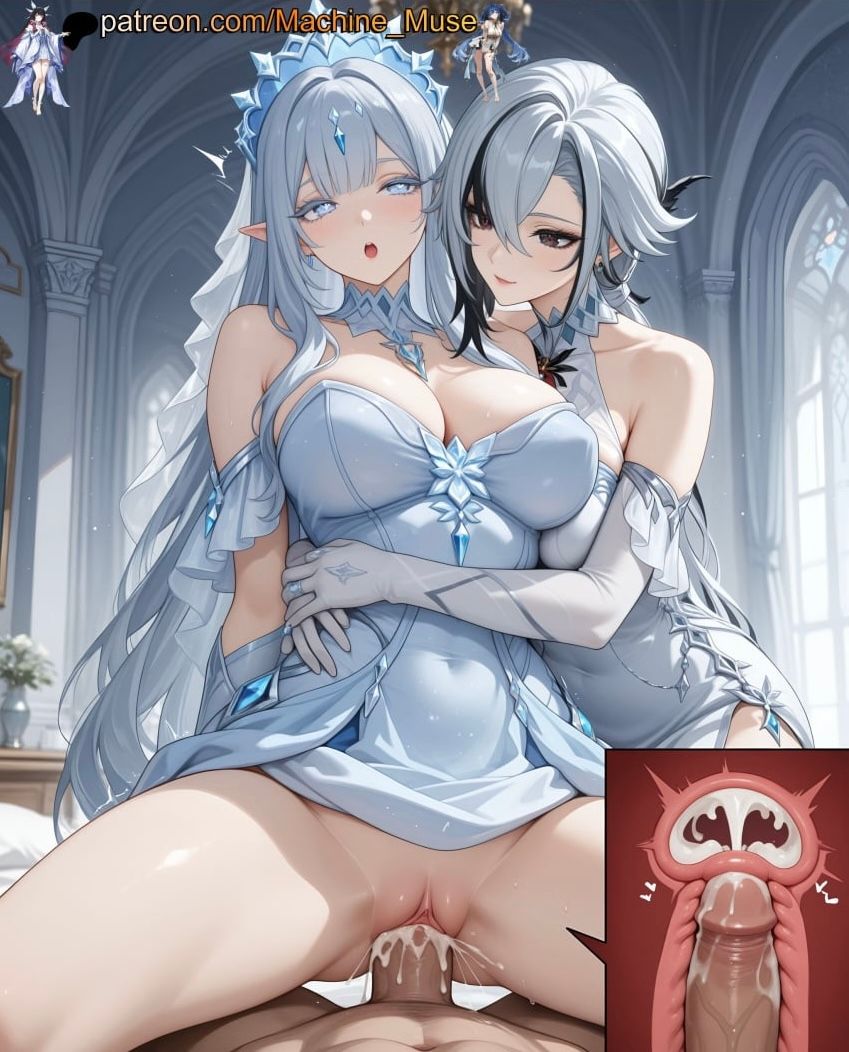 arlecchino_(genshin_impact), columbina_(genshin_impact), tsaritsa_(genshin_impact), genshin_impact, 2girls