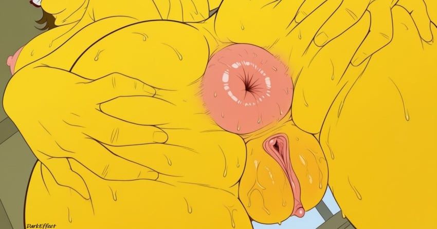 laura_powers, the_simpsons, darkeffect, 1girls, anal_juice