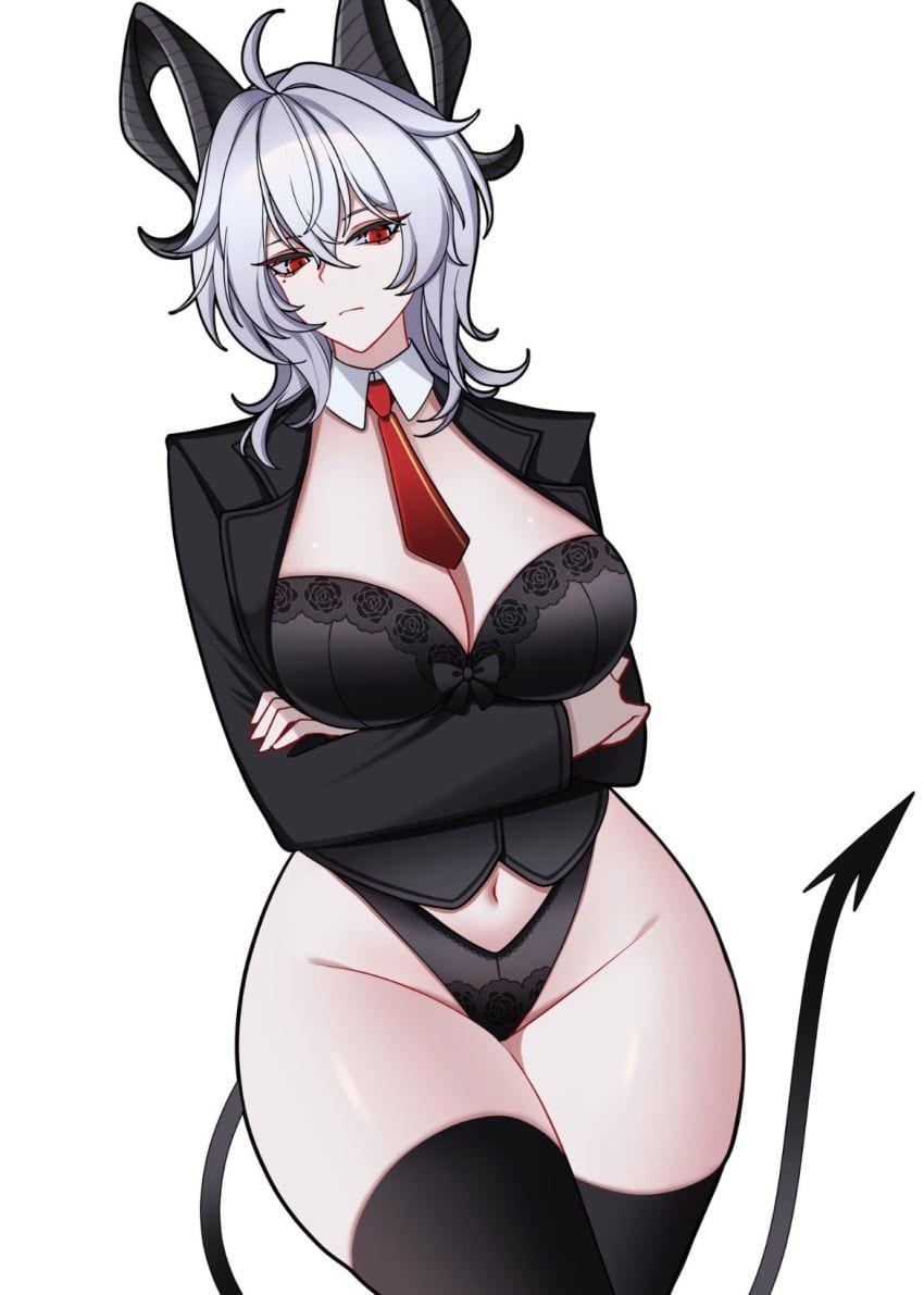 zani_(wuthering_waves), wuthering_waves, charlie_purrito, animal_ears, arms_under_breasts