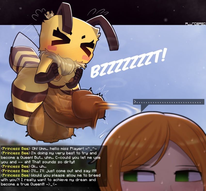 alex_(minecraft), bee_(minecraft), minecraft, plundered, 1futa