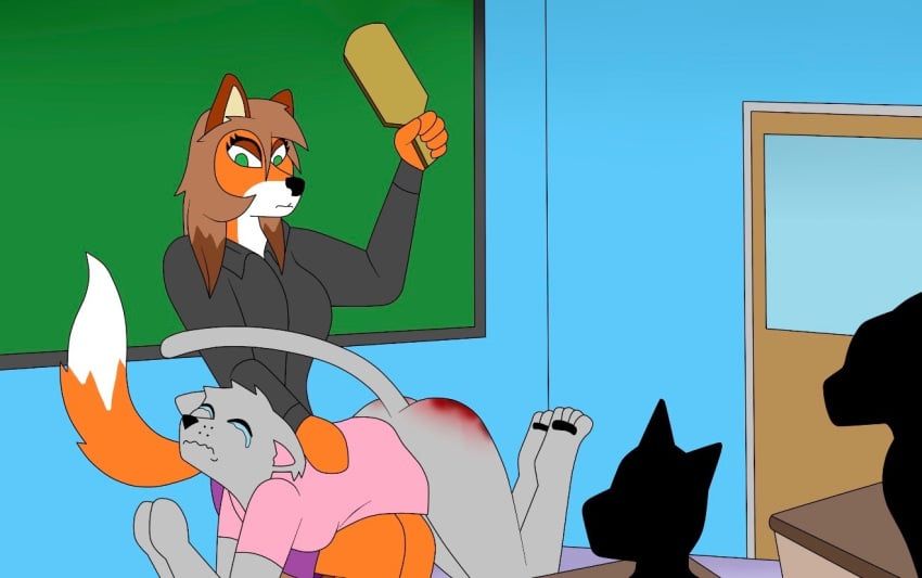 anthro, ass, being_watched, black_clothing, black_shirt