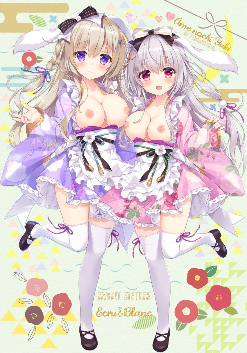 original, ameto_yuki, 2girls, asymmetrical_docking, blonde_hair