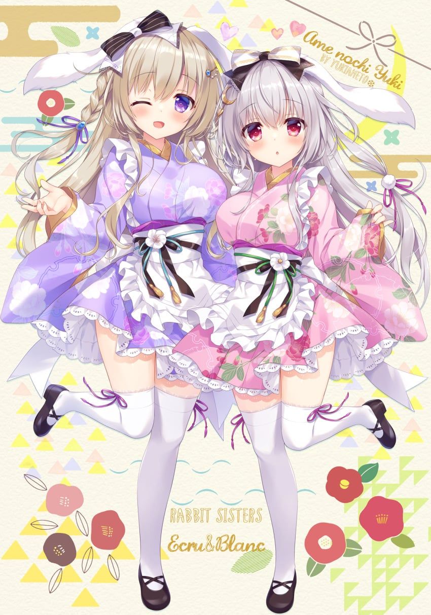 original, ameto_yuki, 2girls, asymmetrical_docking, blonde_hair