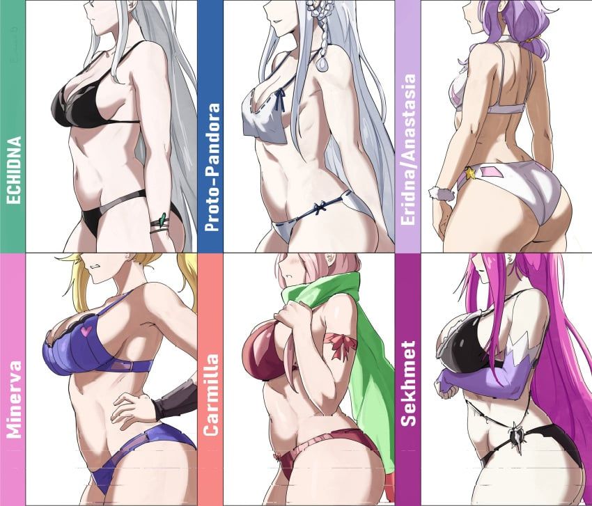 anastasia_hoshin, carmilla_(re:zero), echidna_(re:zero), minerva_(re:zero), pandora_(re:zero)