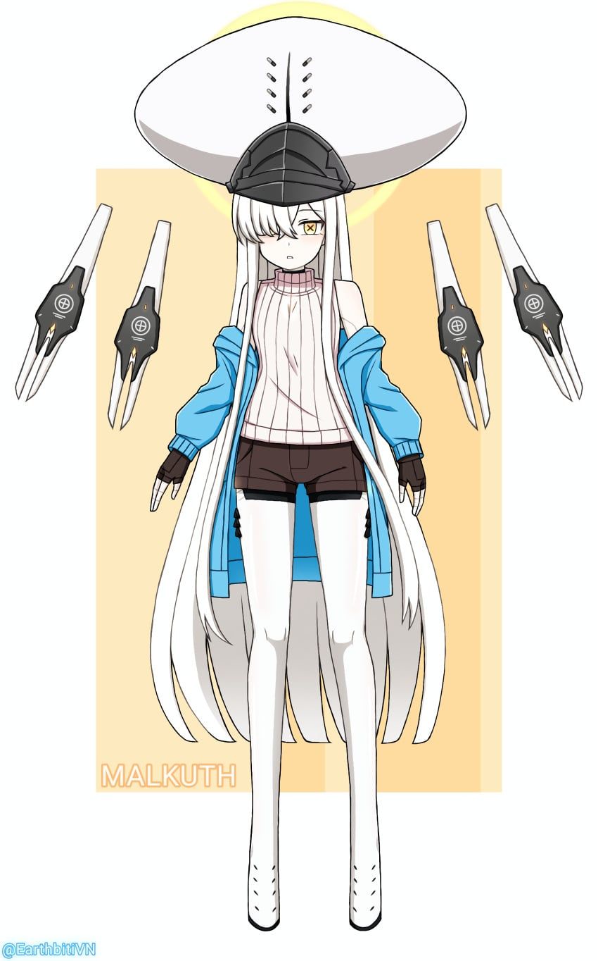 malkuth_(blue_archive), blue_archive, original, blindfold, colored_skin