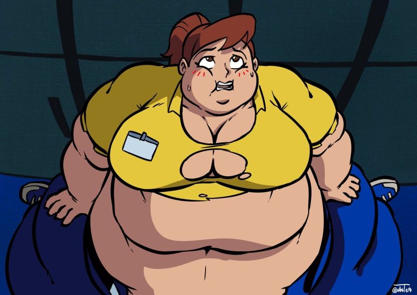 clerk_girl_(teen_titans), teen_titans, vhite9, bbw, big_belly