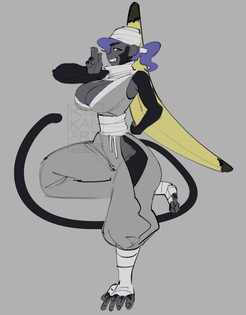 original_character, kilkan, 1girls, anthro, banana