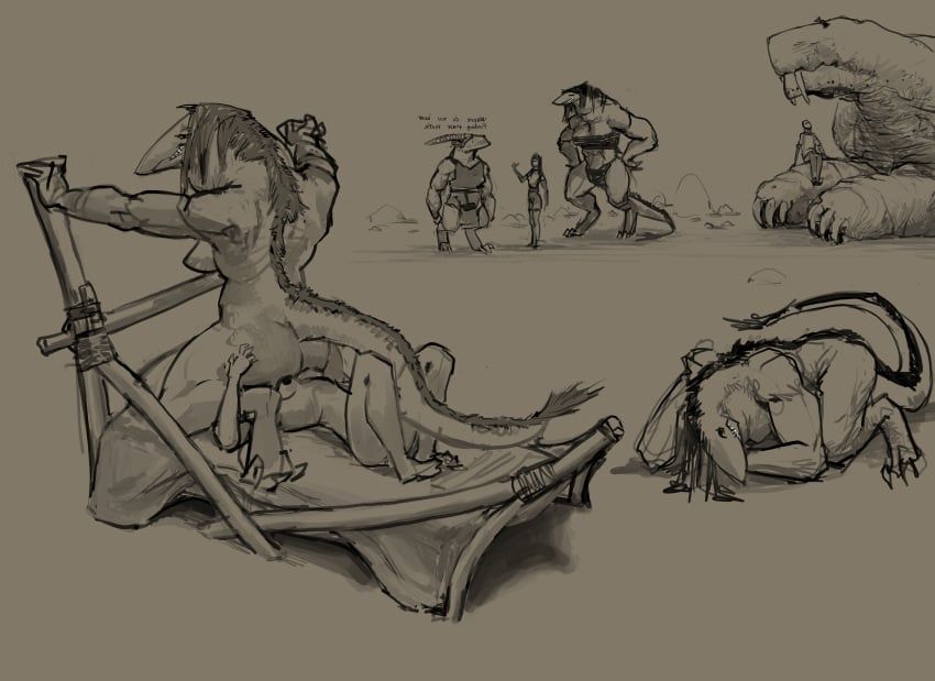 meandraco, anthro, apron, bed, bow_ribbon