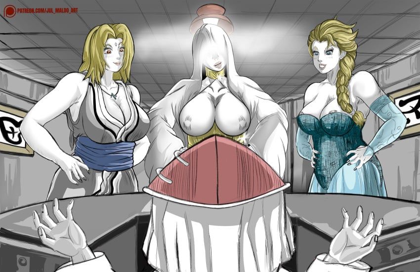 elsa_(frozen), tsunade, disney, frozen_(film), naruto
