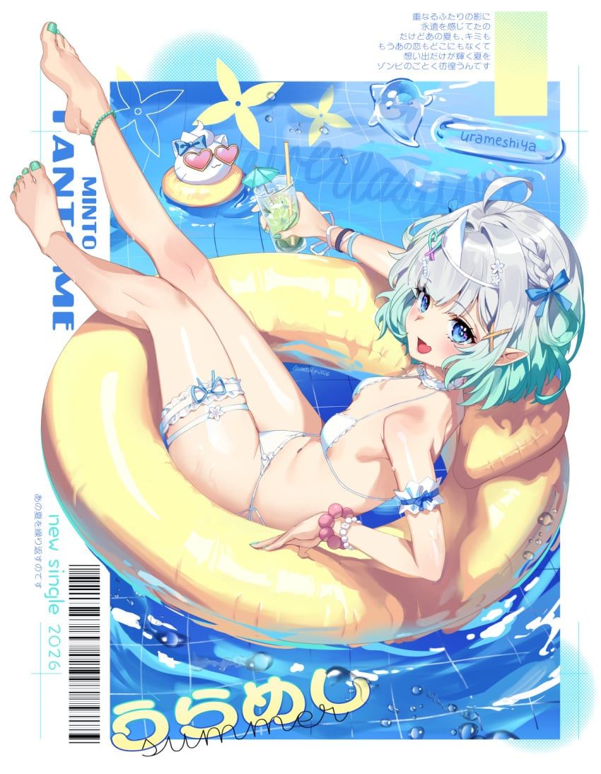 maid_mint, mint_fantome, wisps_(mint_fantome), densetsu.exe, indie_virtual_youtuber