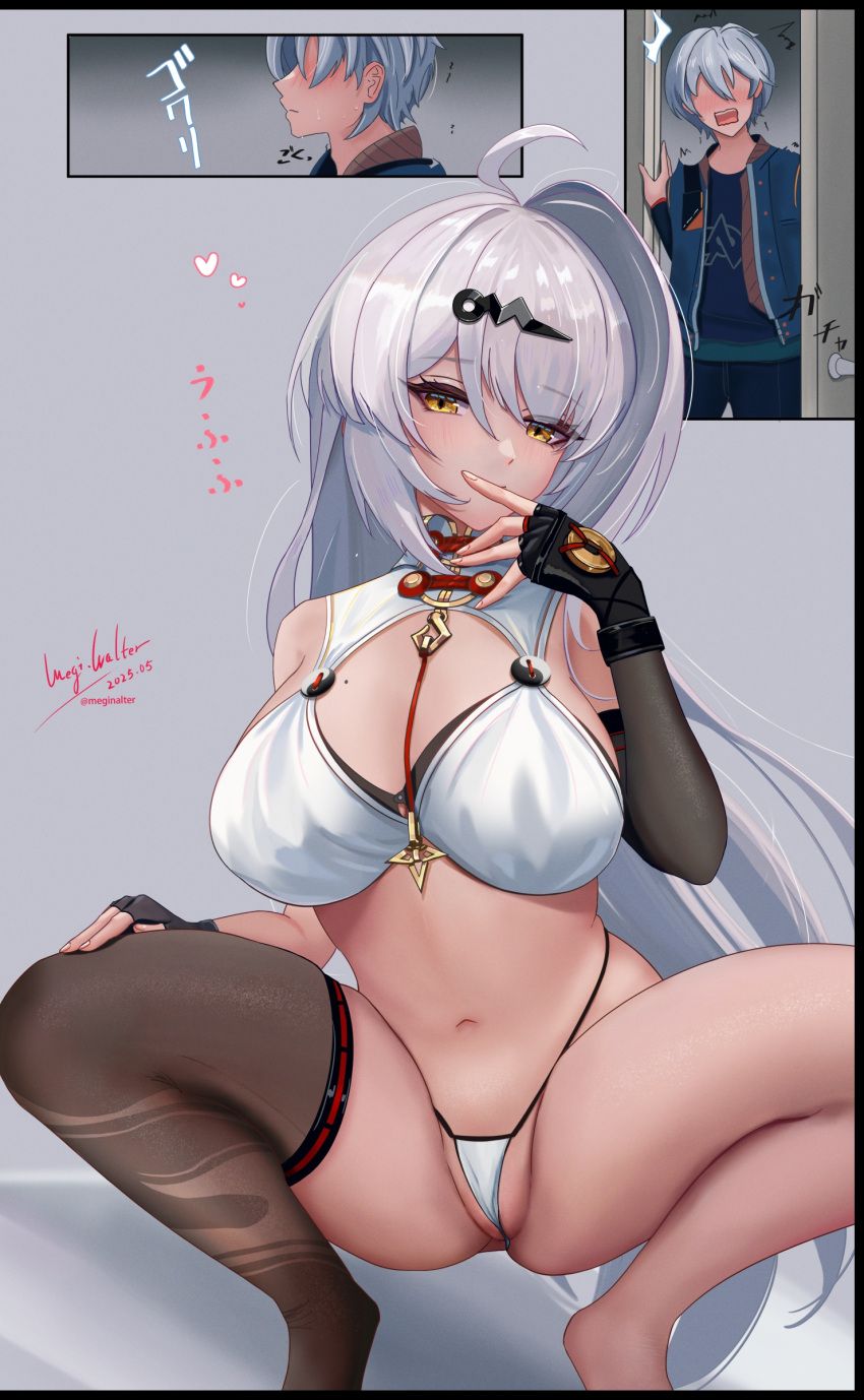 wise_(zenless_zone_zero), yixuan_(zenless_zone_zero), zenless_zone_zero, meginalter, silver_hair