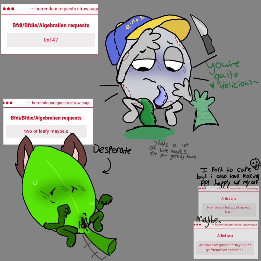 fourteen_(bfb), leafy_(bfdi), zero_(bfdi), battle_for_dream_island, bfdi