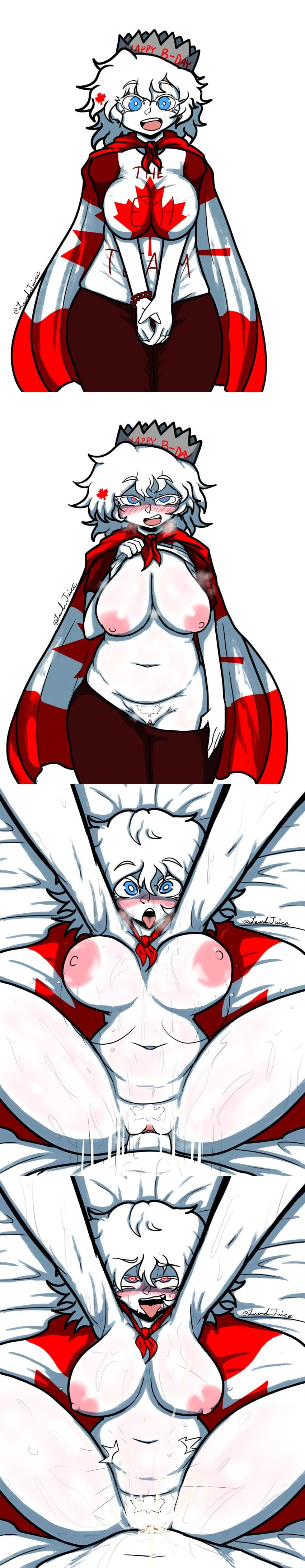 canada_(egobuzz), countryhumans, countryhumans_girl, countrypersons, lewd_juice