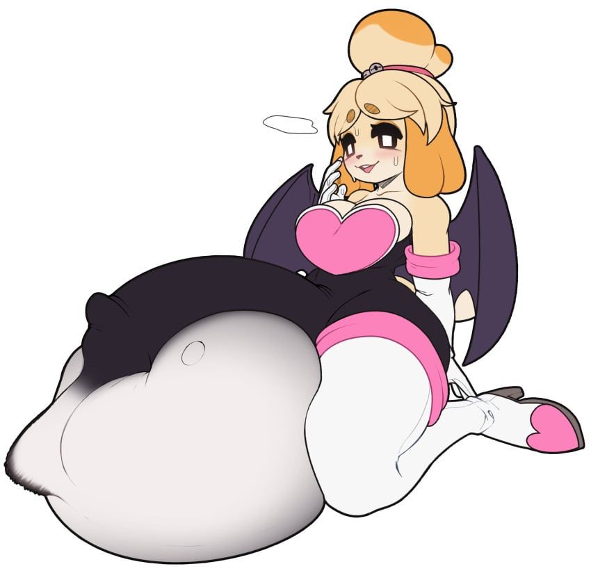 isabelle_(animal_crossing), rouge_the_bat, rouge_the_bat_(cosplay), animal_crossing, nintendo