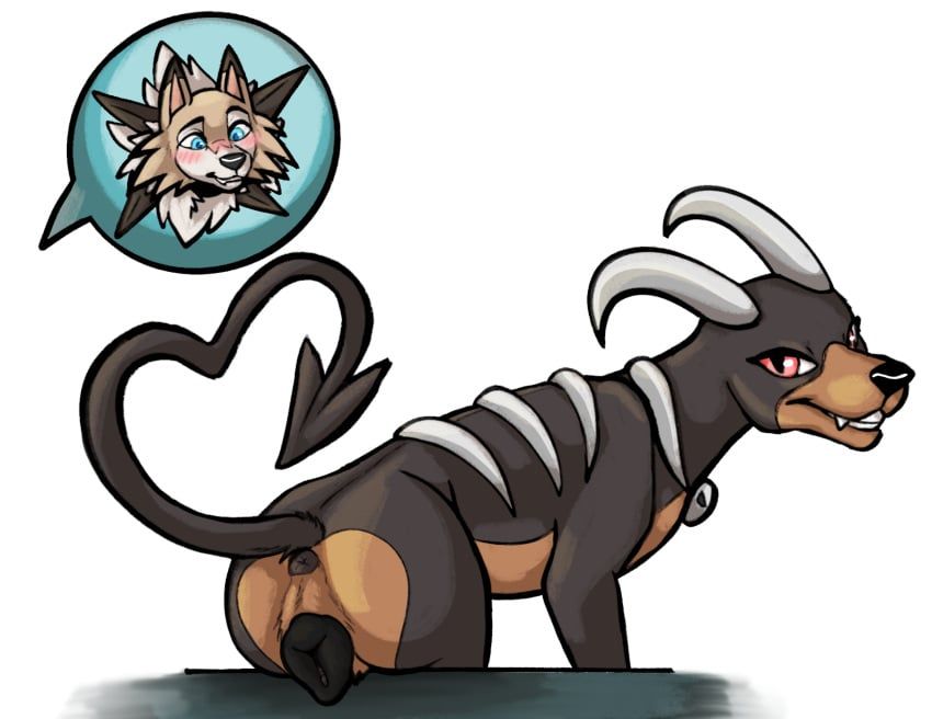 generation_2_pokemon, generation_7_pokemon, houndoom, lycanroc, midday_lycanroc