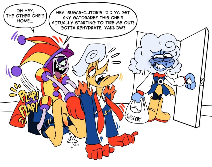 elnina_(deltarune), evil_pomni_(tadc), evil_pomni_(the_amazing_digital_circus), lanino_(deltarune), pomni_(the_amazing_digital_circus)