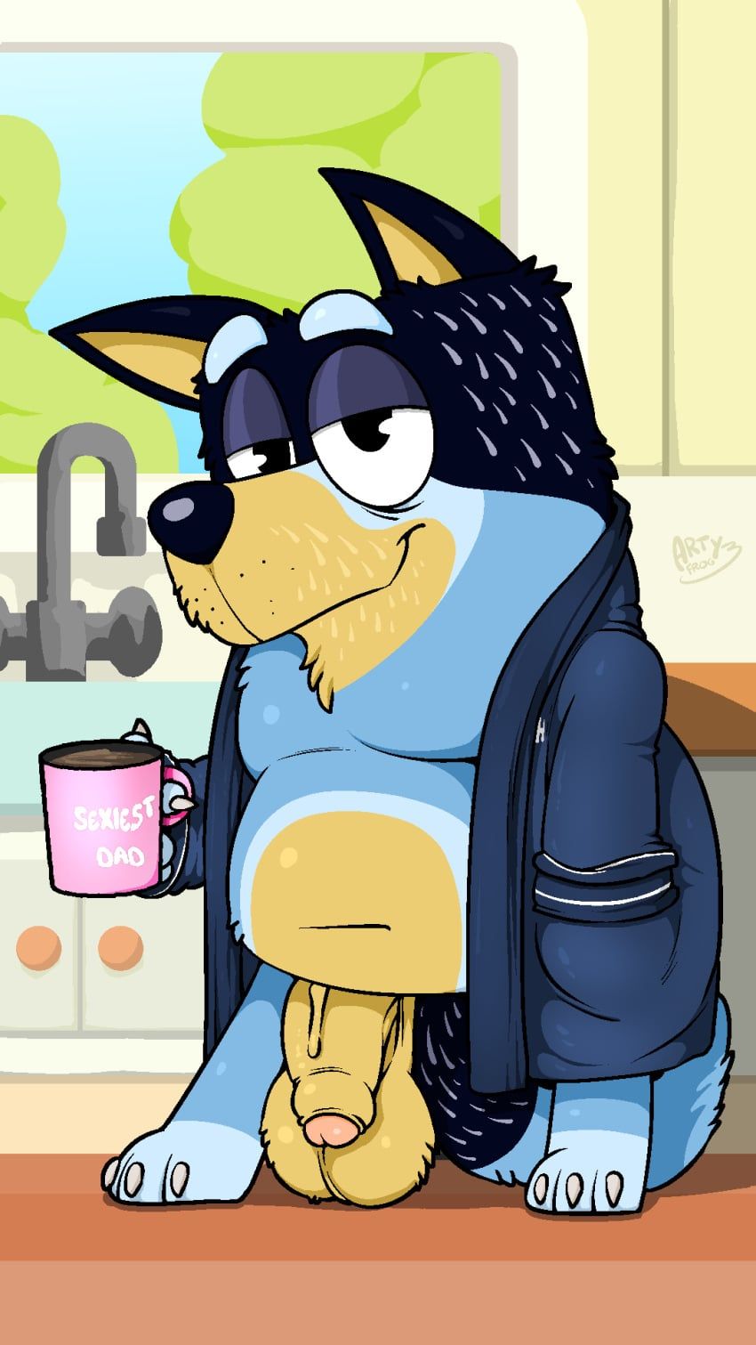 bandit_heeler, bluey_(series), arty_the_frog, 3_toes, 4_fingers