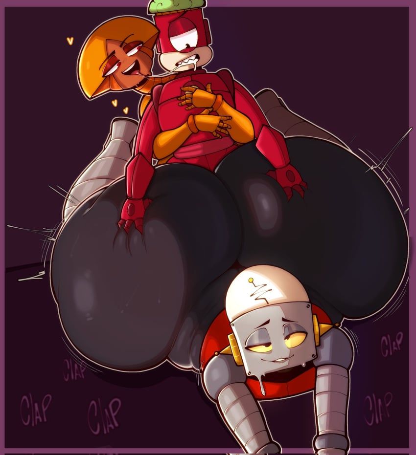 darrell_(ok_k.o.!_let's_be_heroes), darrell_boxman, robot_jones, shannon_(ok_k.o.!_let's_be_heroes), shannon_boxman