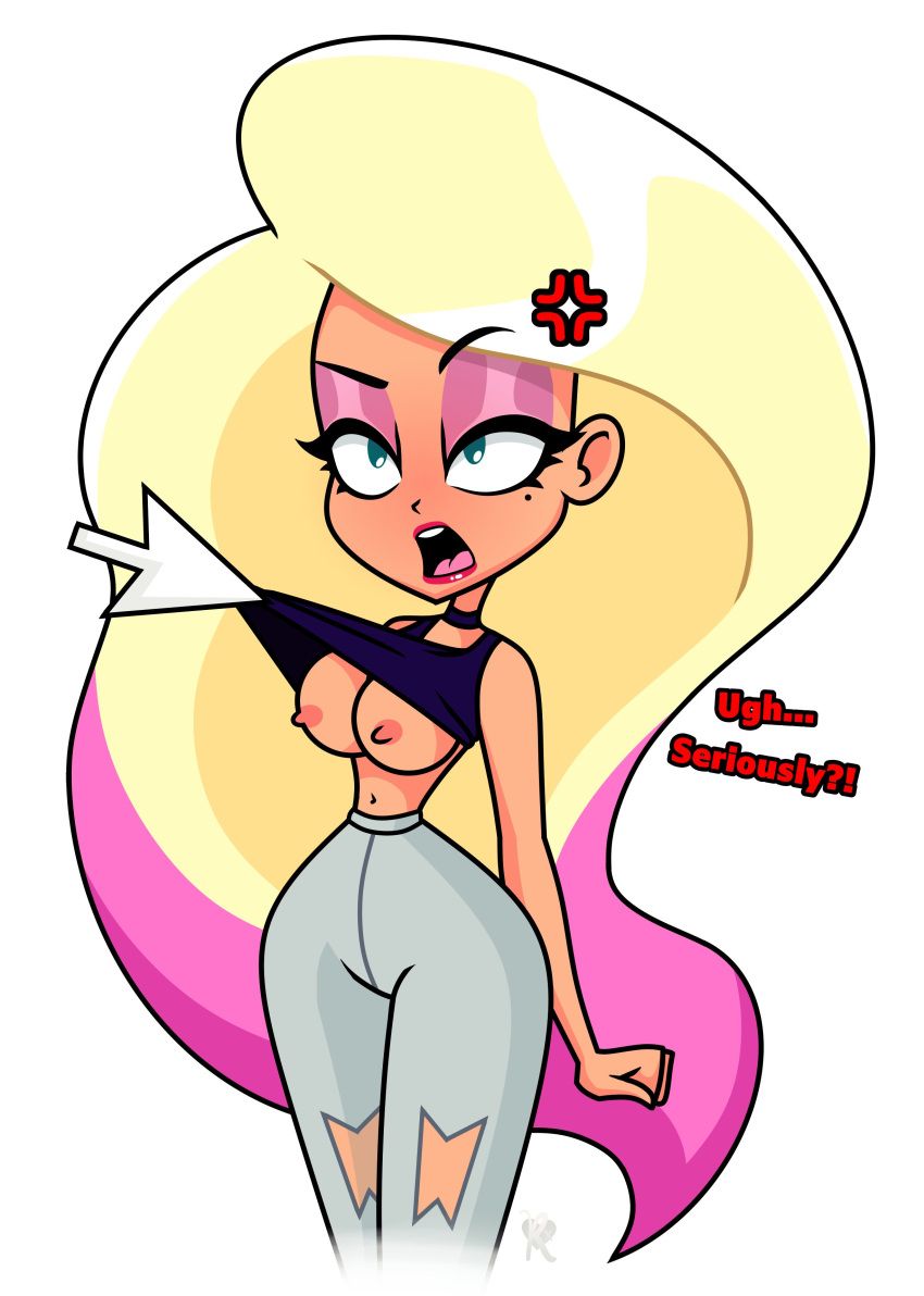 lexi_(duh), duh!, 1girls, annoyed, blush