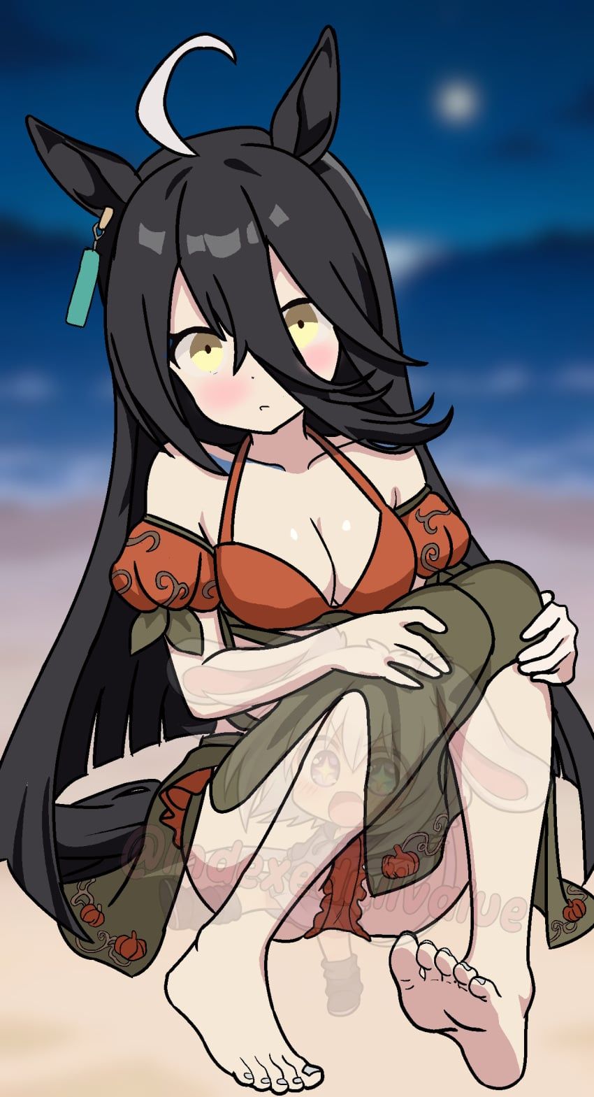 manhattan_cafe_(umamusume), halloween, umamusume, indexednilvalue, bikini