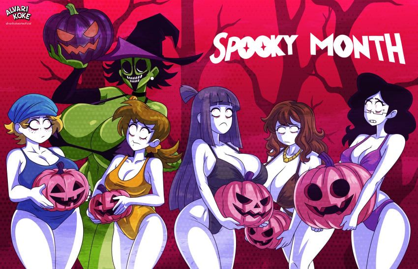 aspen_moor, carmen_(spooky_month), jaune_(spooky_month), lila_(spooky_month), patty_(spooky_month)