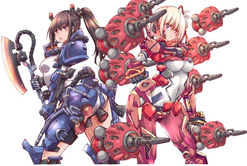 gms-a_red_gundam, inoue_takina, ms-06_zaku_ii, nishikigi_chisato, gundam