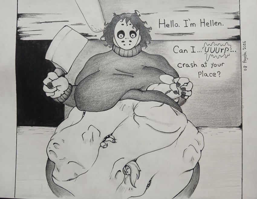 hellen_(look_outside), look_outside, vore_day, 1girls, ambiguous_prey