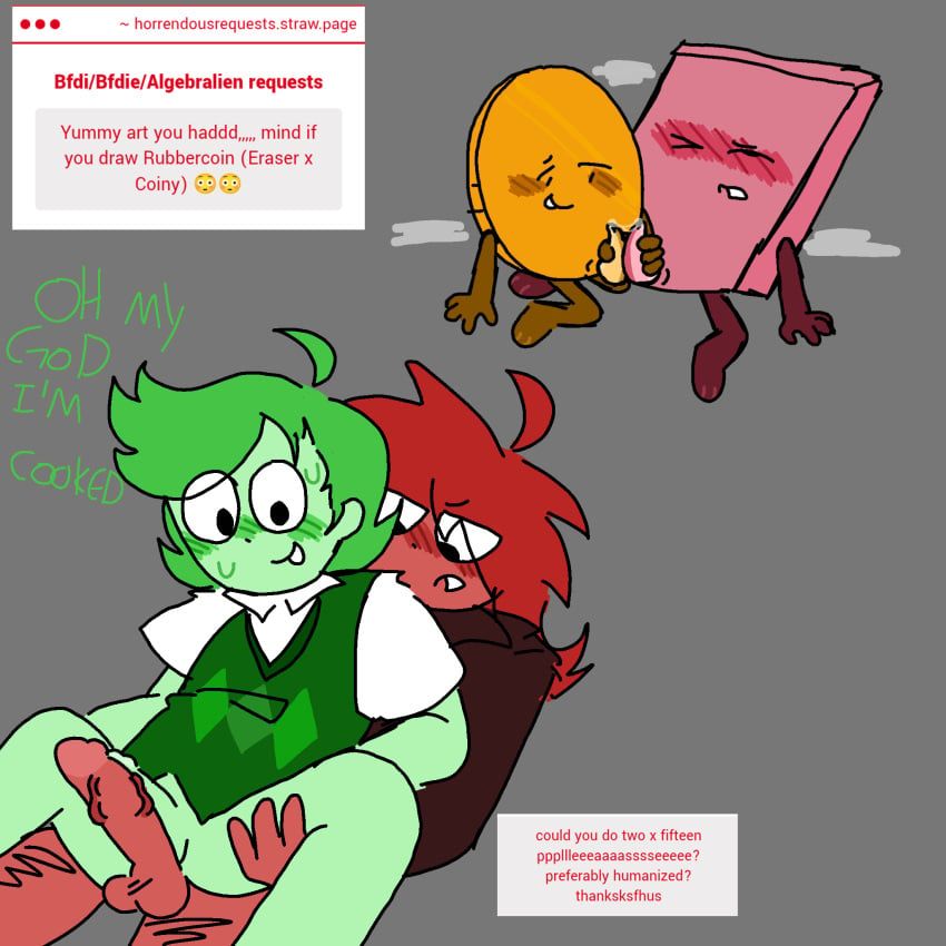 coiny_(bfdi), eraser_(bfdi), fifteen_(bfb), two_(bfb), two_(tpot)