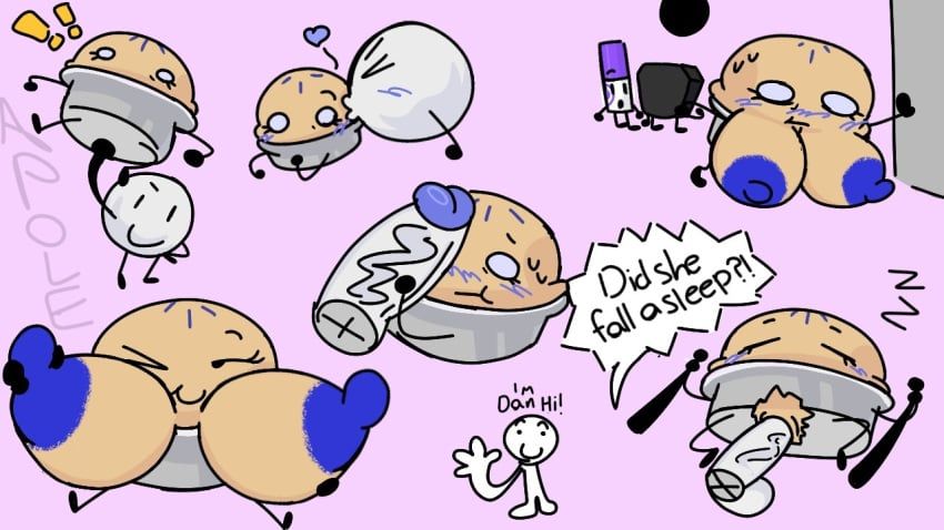 black_hole_(bfdi), dan, marker_(bfdi), pie_(bfdi), remote_(bfdi)