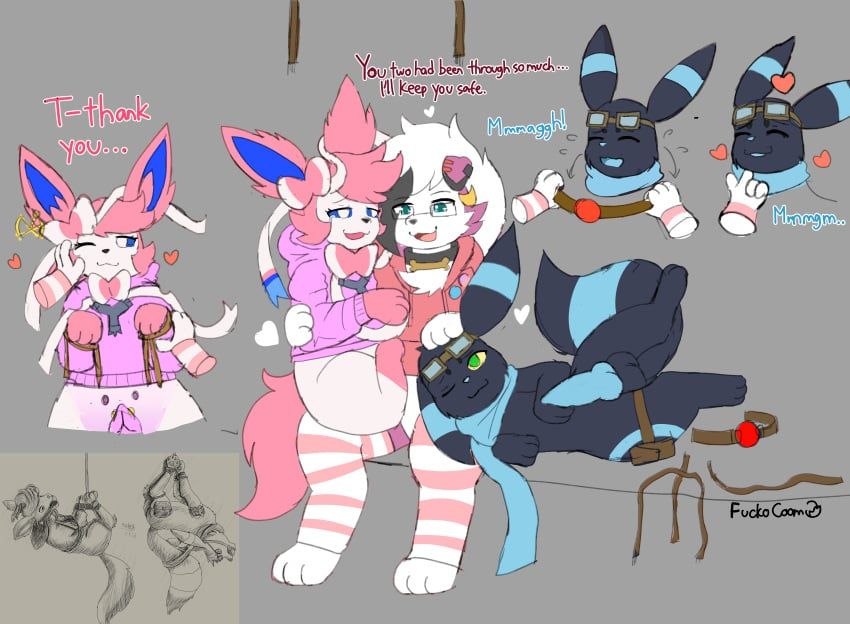 ambris_(budzisfun), eeveelution, emma_(budzisfun), generation_2_pokemon, generation_6_pokemon