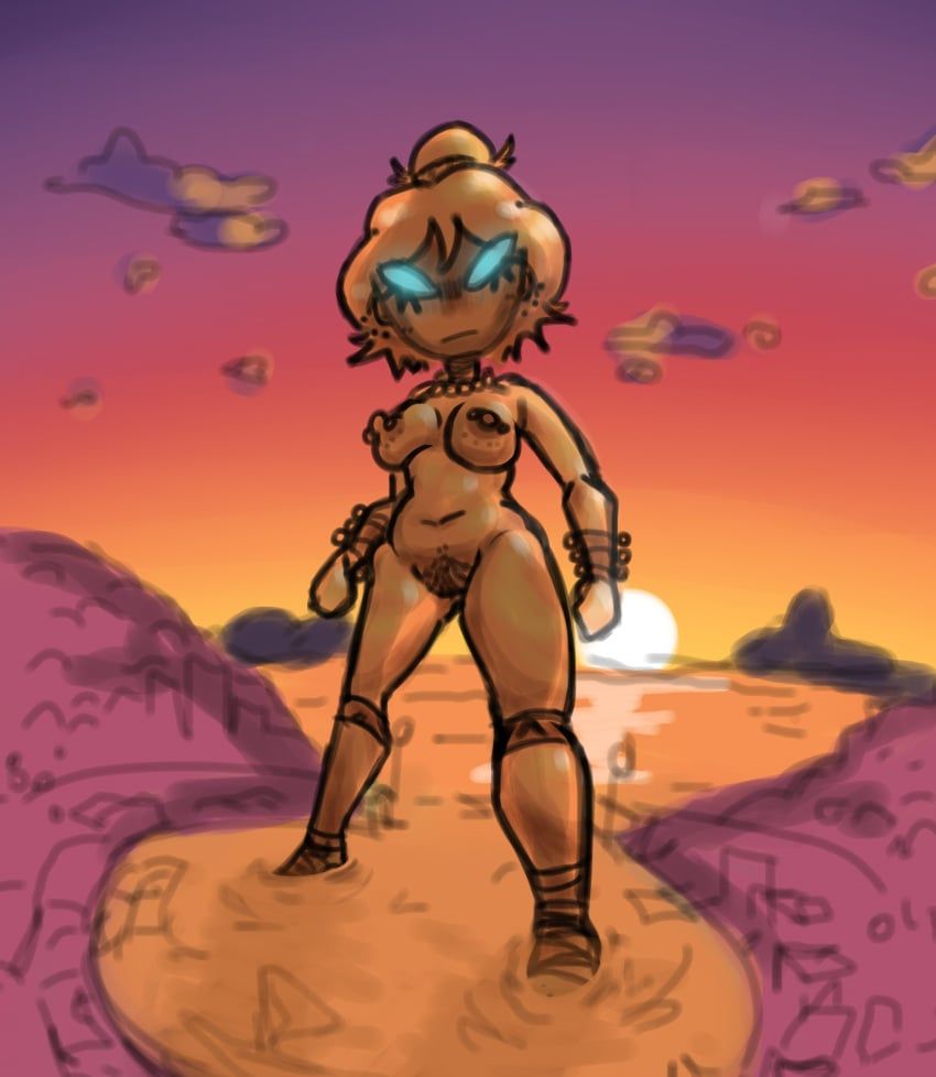 colossus_of_rhodes, oc, dibujobienraro, 1girls, blue_eyes