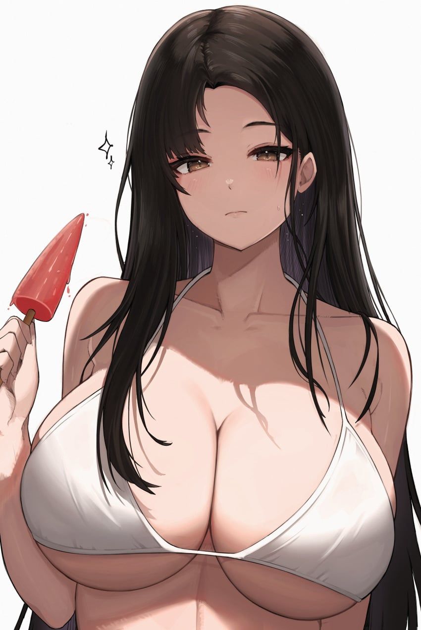 dasi_(kwts3227), bare_shoulders, bikini, black_hair, breasts