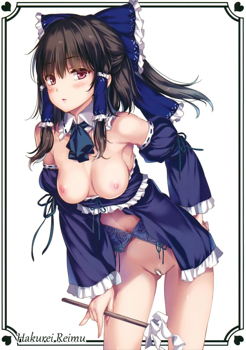 reimu_hakurei, touhou, moneti_(daifuku), alternate_costume, areolae