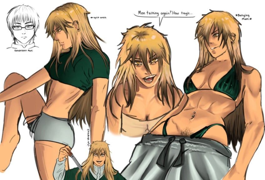 female_naoya, zenin_maki, zenin_naoya, jujutsu_kaisen, 1girl1boy